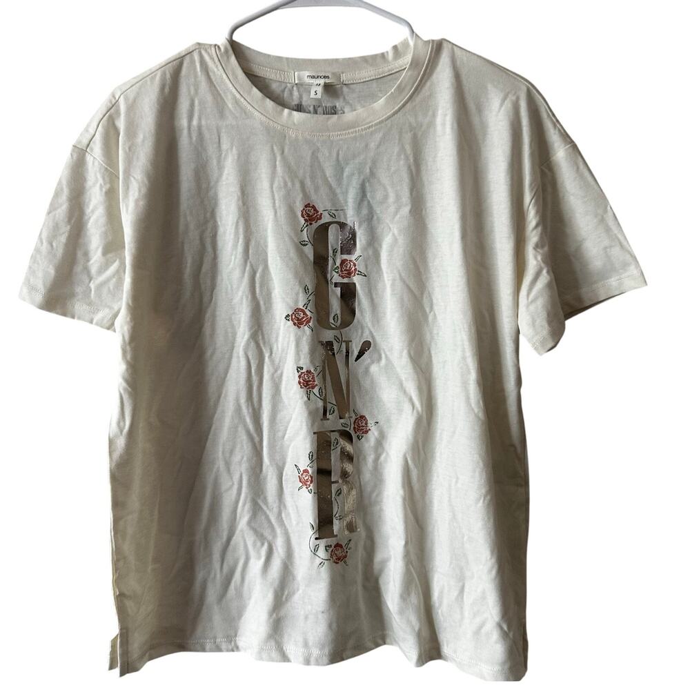 NEW Women's Cream Maurices Guns N Roses Tshirt Sz S